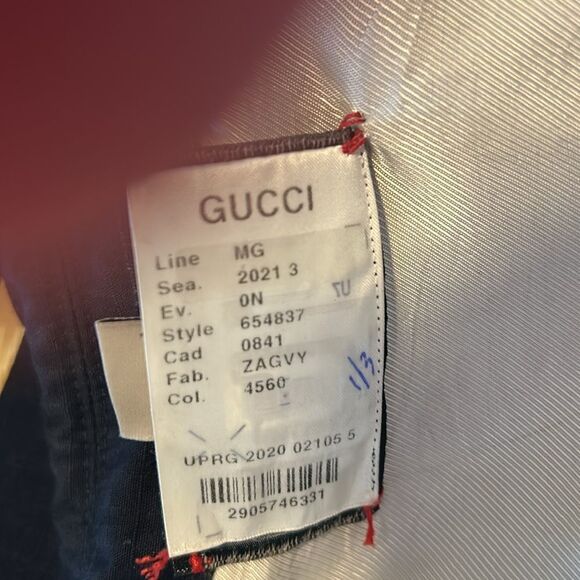 GUCCI navy blue logo appliqué bomber jacket - Picture 13 of 15